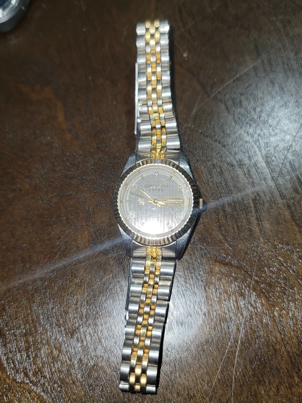 Two-Tone Silver and Gold SWANSON Dress Watch